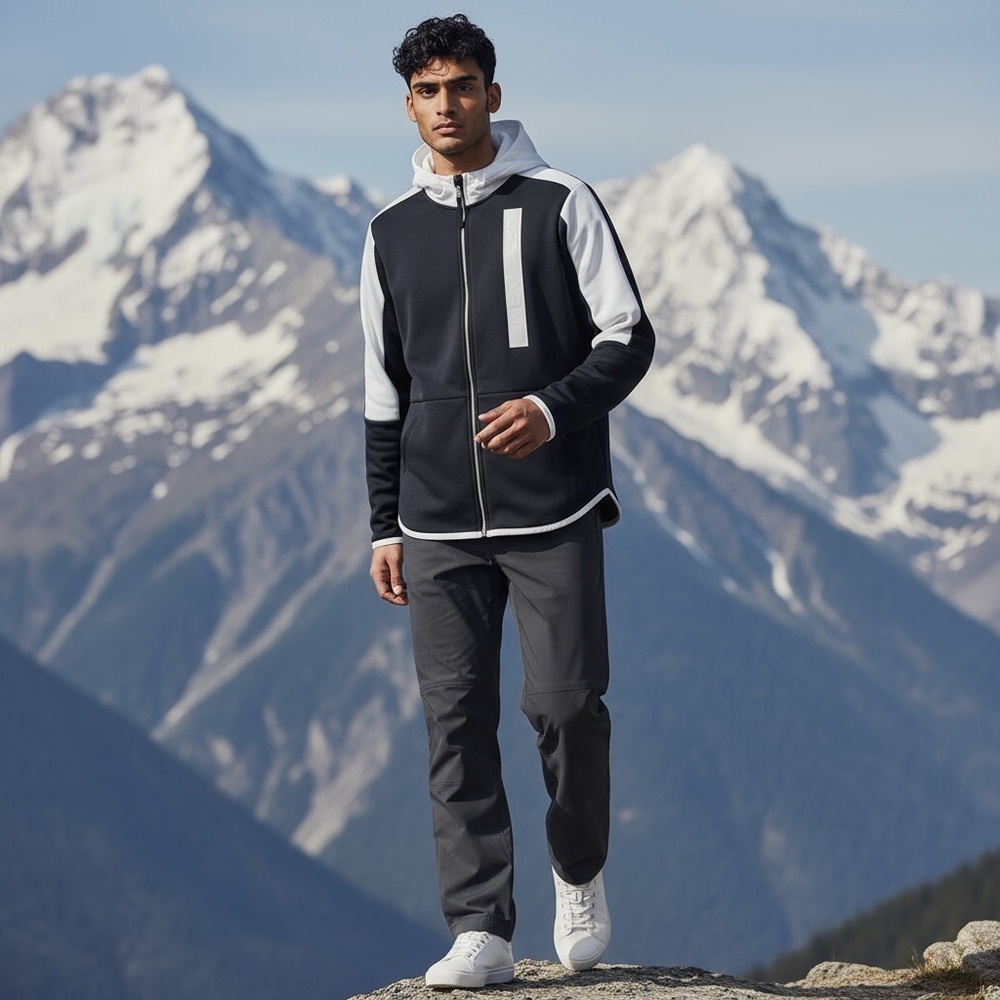 Under Armour Pursuit Zip Hoodie Black/White Size - Large (Loose Fit)